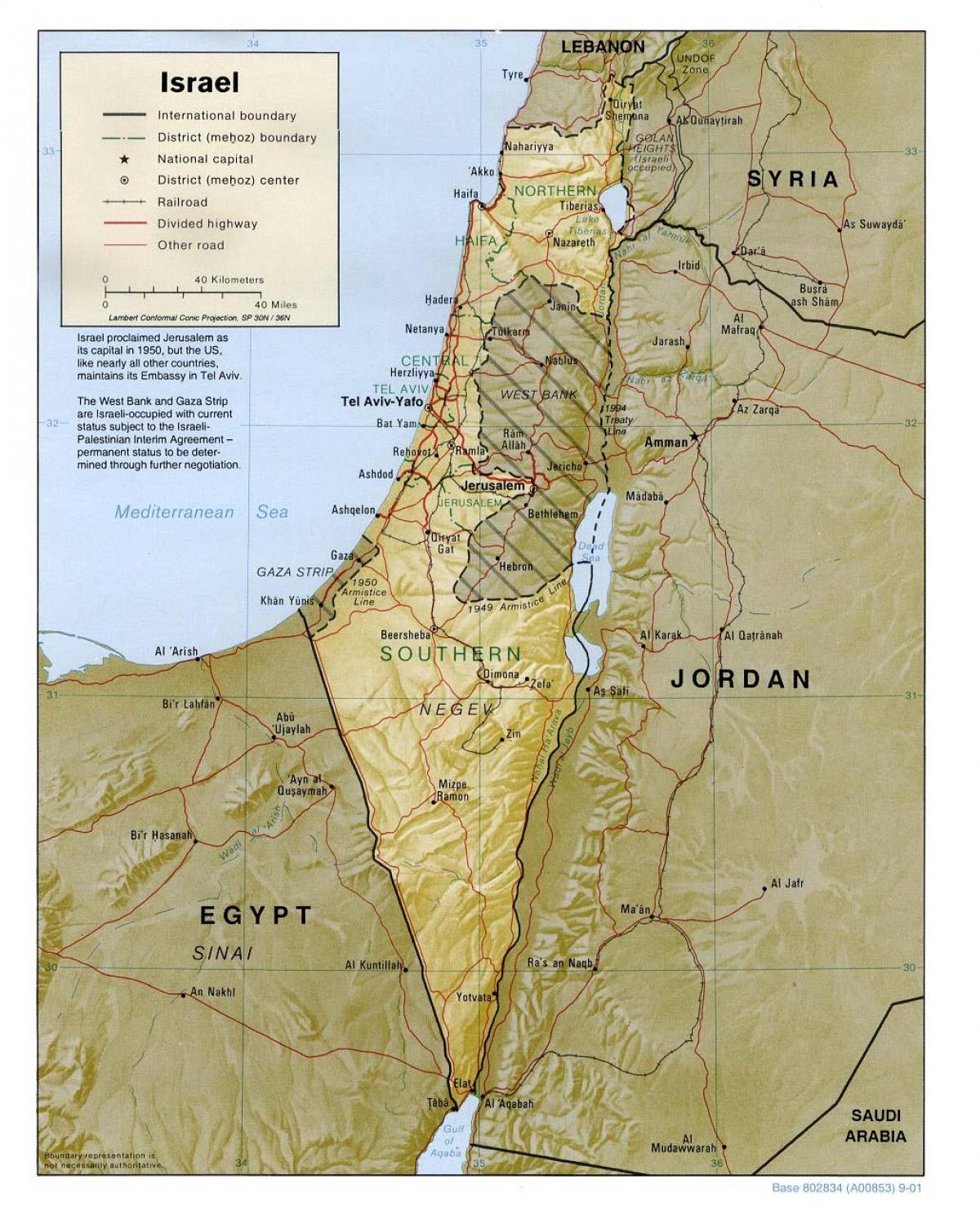 карта Израела географија 