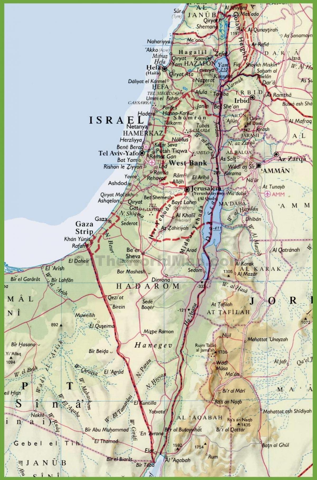 Израел мапа градова 